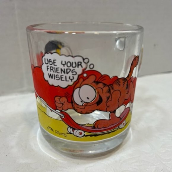 Garfield Use Your Friends Wisely Glass Coffee Tea Mug McDonalds 1978 Jim Davis - Picture 2 of 12